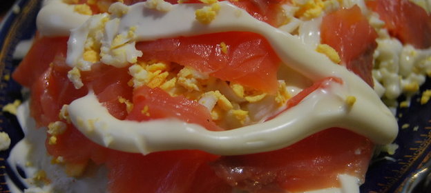 Салат из семги (альтернатива Селедке под шубой)