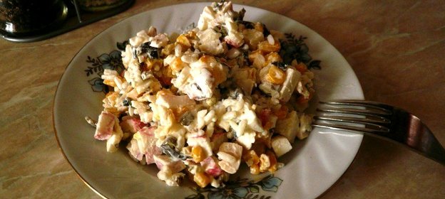 Салат с морепродуктами бюджетный