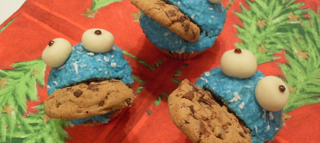 Кокосово-Ананасовые Маффины Коржик (Cookie Monster) из программы Улица Сезам (Sesam Street)