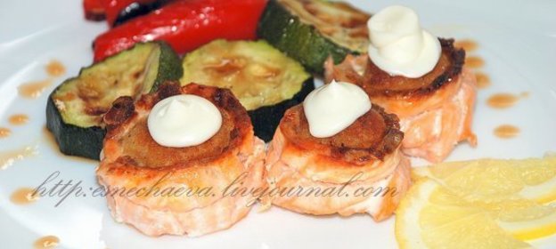 ГНЕЗДА ИЗ СЕМГИ ГРИЛЬ В МАРИНАДЕ ТЕРИЯКИ