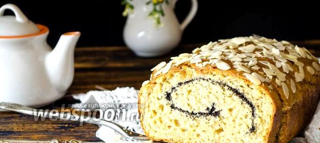 Творожно-яблочный кекс с маком