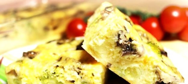 Запеканка с грибами и брокколи