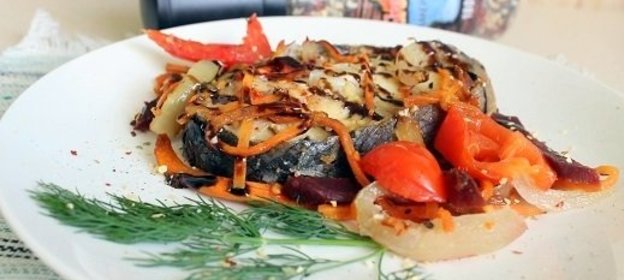Запеченные стейки сайды с овощами
