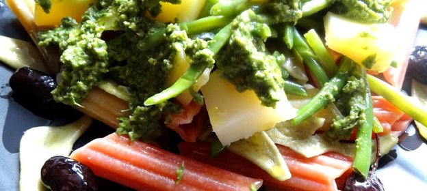 Лигурийская паста тренетте с песто и овощами