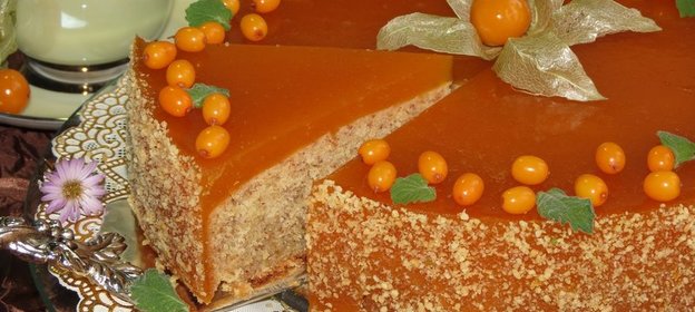Ореховый торт в облепиховом желе (Тест - драйв)