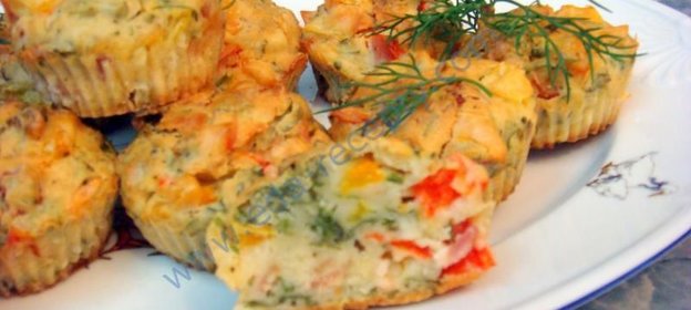 Маффины с беконом и болгарским перцем