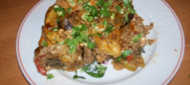 Облегченная вариация на тему Имам баилди (запеканка из овощей с фаршем)