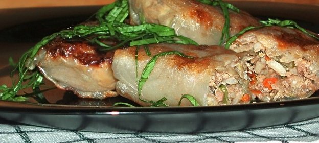 Ленивые голубцы в рисовой бумаге