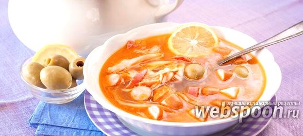 Солянка на курином бульоне