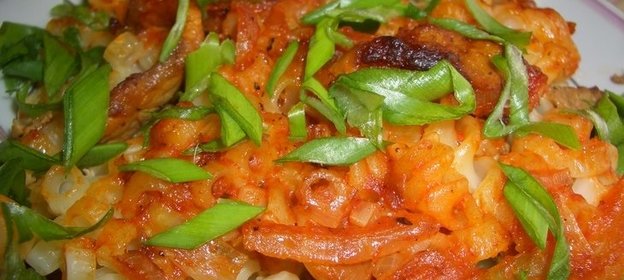 Запеканка из макарон со свининой