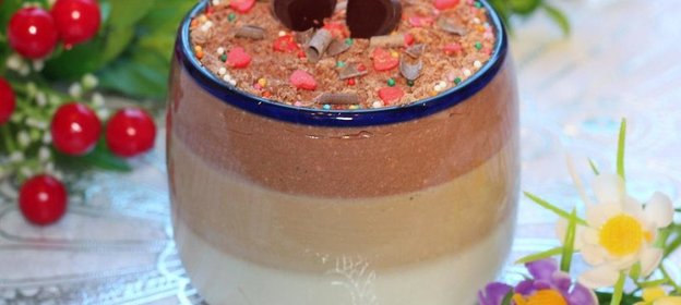 Шоколадно-творожное желе Трио