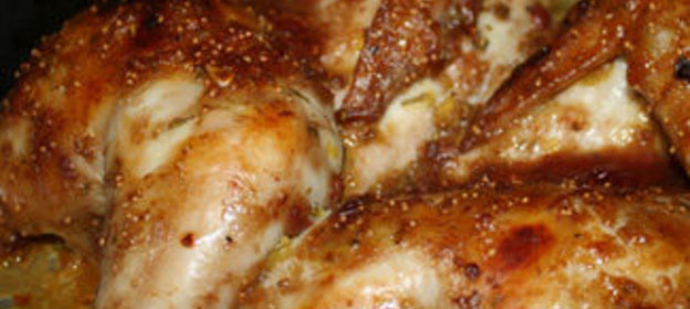 Курица в инжирной корочке с пряным рисом