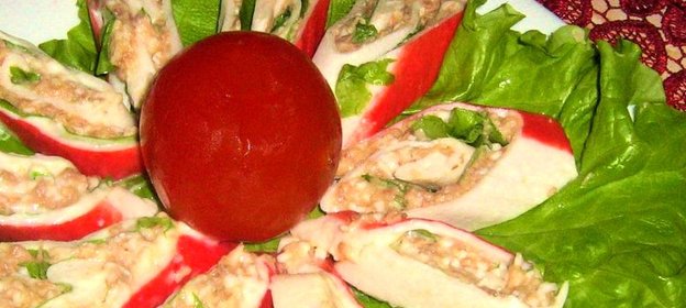 Фаршированные крабовые палочки