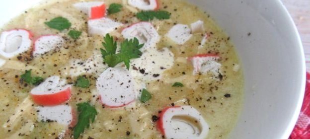 Сырный суп с крабовыми палочками