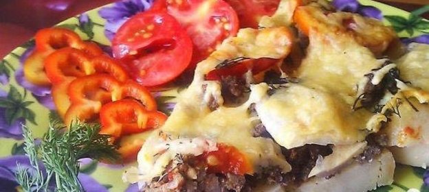 Картофельная запеканка с фаршем и сыром