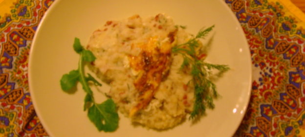 Запеканка из клубневого сельдерея и копчёных свинных языков