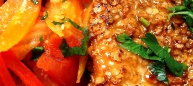 Стейк из индейки с гарниром из овощей