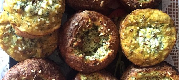 Кабачковые кексы с творожной начинкой