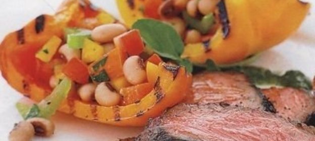 Говядина и овощи на гриле