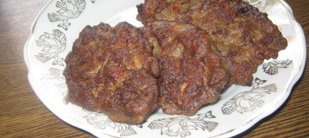 Печеночные оладьи с грибами