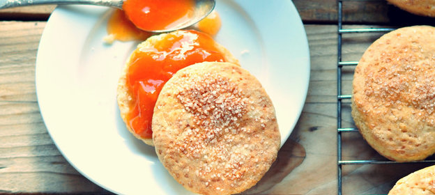 Сконы к завтраку+живой джем из абрикосов