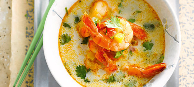 Суп с креветками на овощном бульоне