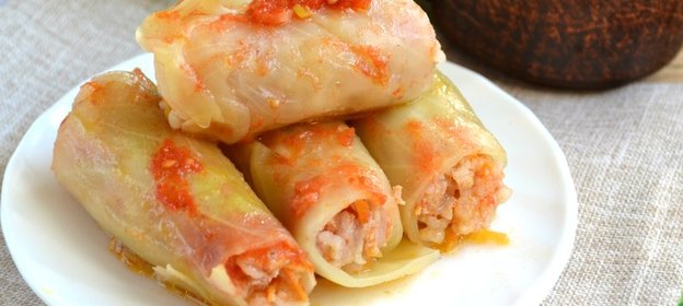 Голубцы, фаршированные мясом и рисом