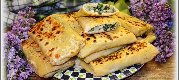 Паста с начинкой из курицы и лука-порея