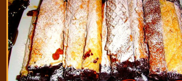 Вафельные трубочки с вареной сгущенкой в шоколадной глазури