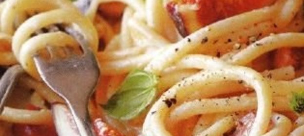 Паста с ветчиной и инжиром