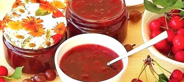 Джем из крыжовника и черешни