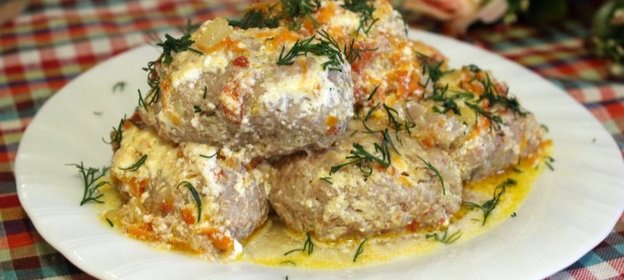 Ленивые голубцы запеченные в сметане