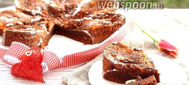 Мокрый шоколадный кухен с апельсиновым курдом