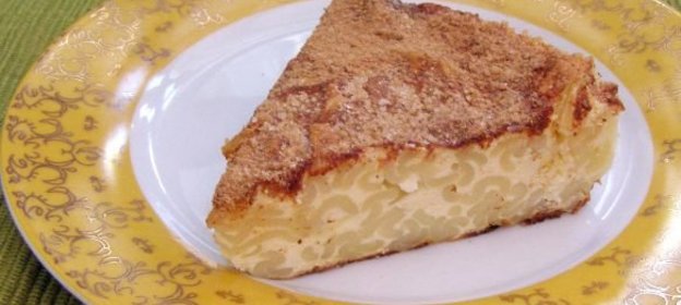 Творожная запеканка с макаронами и корицей