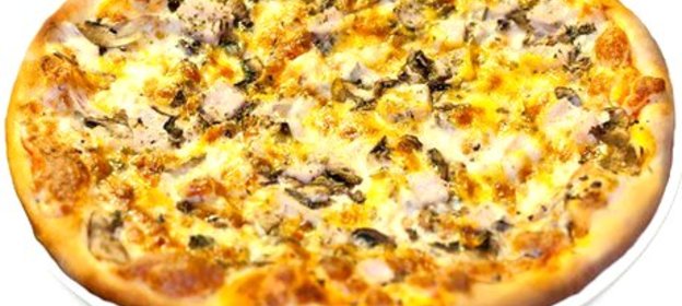 Пицца с грибами и ветчиной