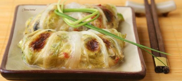 голубцы из китайской капусты в соево-медовой глазури