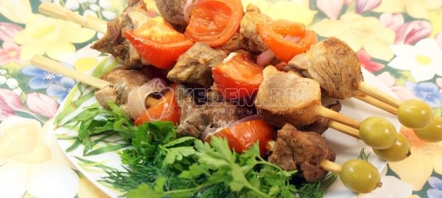 Шашлычки с помидорками в лимонном маринаде