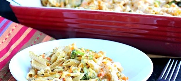 Макароны с курицей в духовке