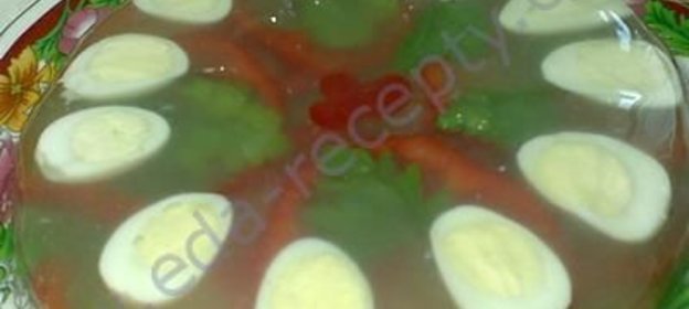 Перепелиные яйца в желе