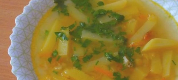 Гороховый суп с картофелем, на курином бульоне