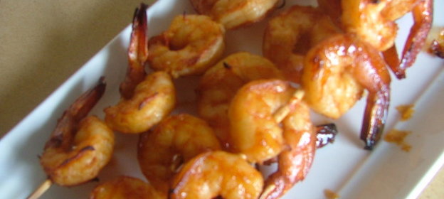 Креветочные шашлычки в маринаде для Мишеля