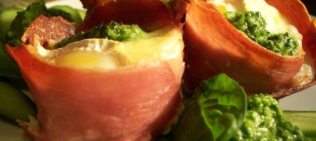 Завтрак фермера.Яичница в вяленом мясе !!!