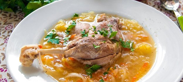 Кислые щи с уткой