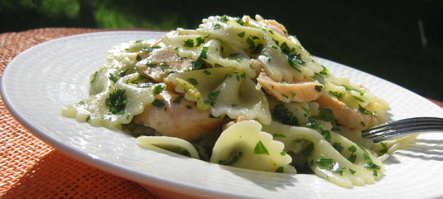 Паста с салмоном под соусом гремолата ( Pappardelle with salmon and gremolata)