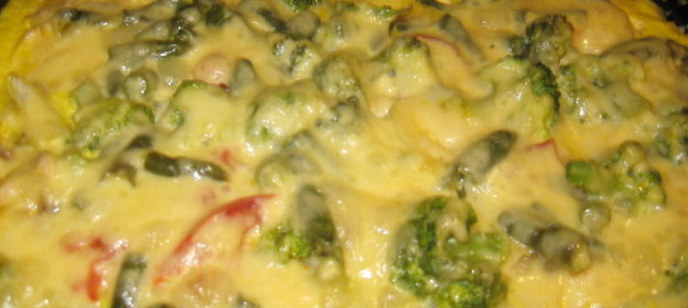 Запеканка из броколи и спаржи