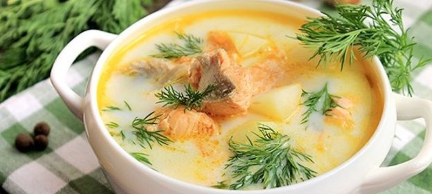 Уха из форели по-фински со сливками