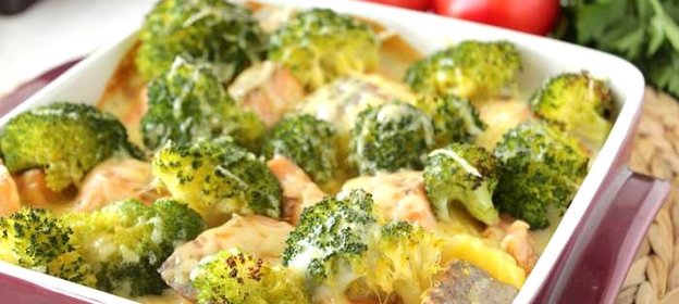 Запеканка с брокколи и картофелем