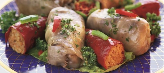 Постные голубцы и фаршированный сушеный перец