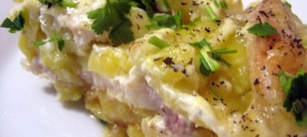 Запеканка из картофеля с рыбой