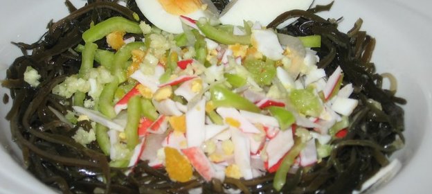 Гнёздышко - салат с морской капустой